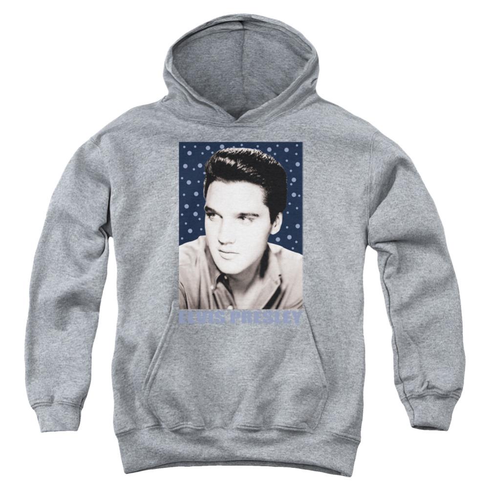 Elvis Presley Blue Sparkle Youth Cotton Poly Pull-Over Hoodie