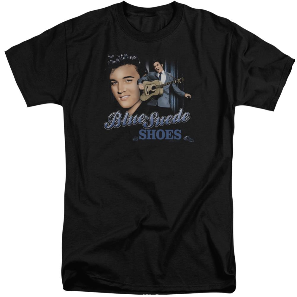 Elvis Presley Blue Suede Shoes Men's 18/1 Tall Cotton Short-Sleeve T-Shirt