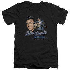 Elvis Presley Blue Suede Shoes Men's 30/1 Cotton Slim V-Neck T-Shirt
