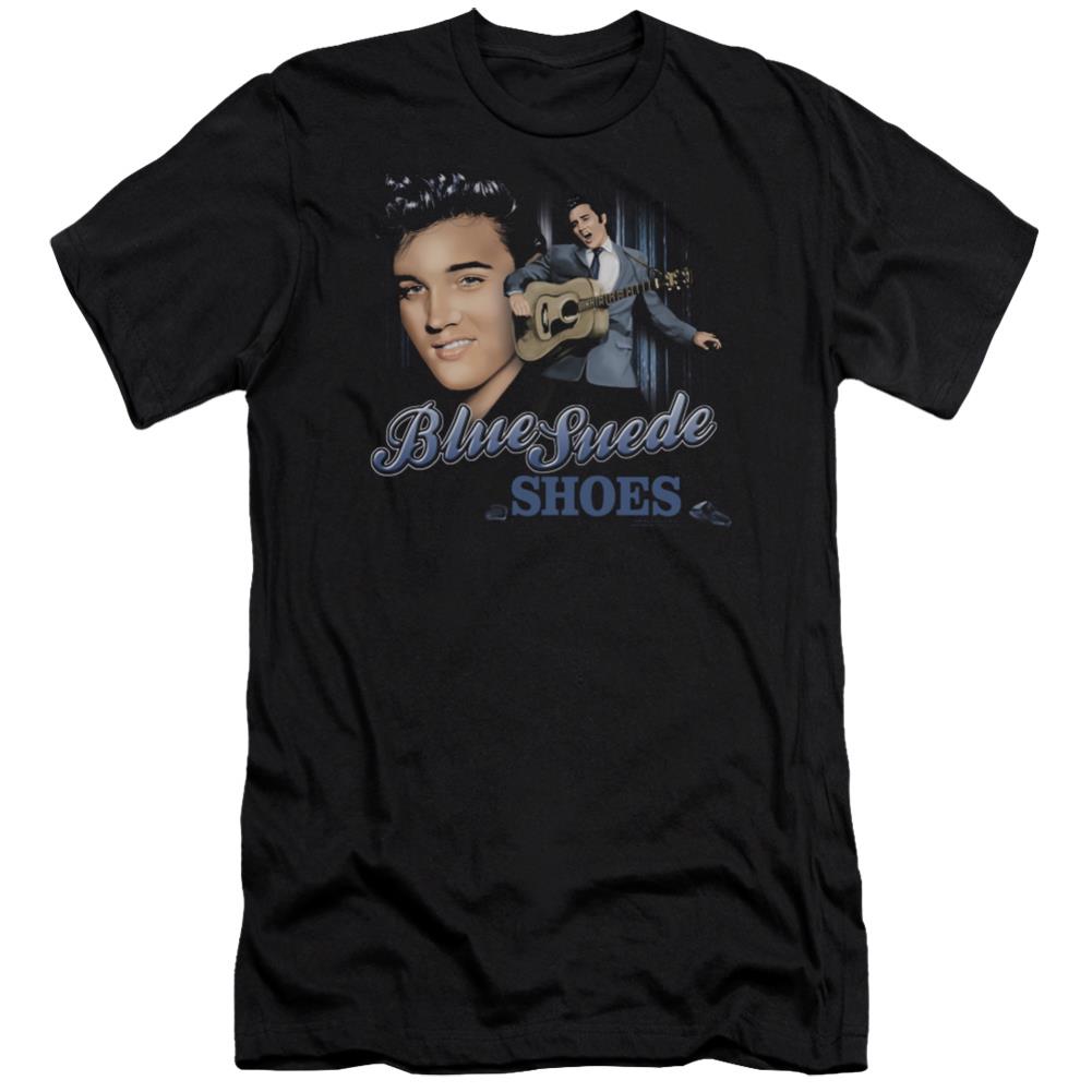 Elvis Presley Blue Suede Shoes Men's Ultra-Soft 30/1 Cotton Slim Short-Sleeve T-Shirt