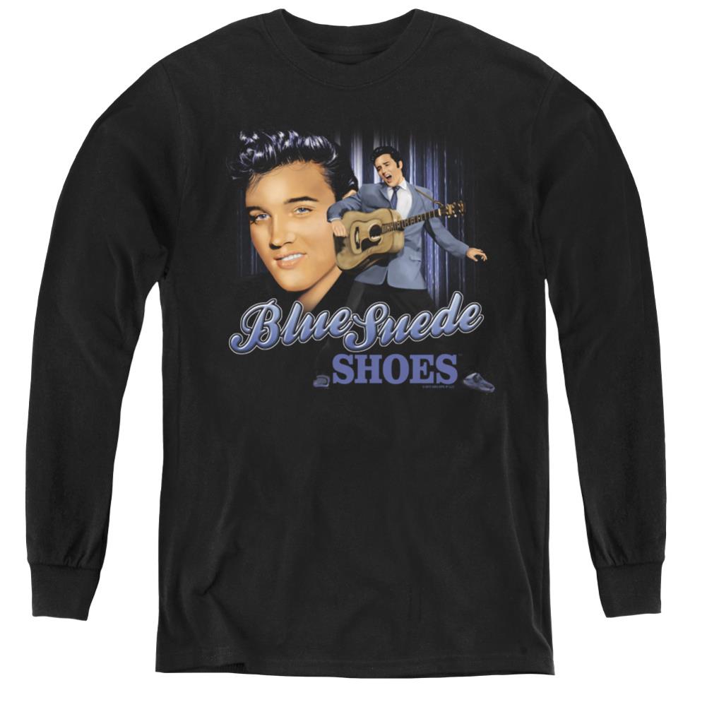 Elvis Presley Blue Suede Shoes Youth Long-Sleeve T-Shirt