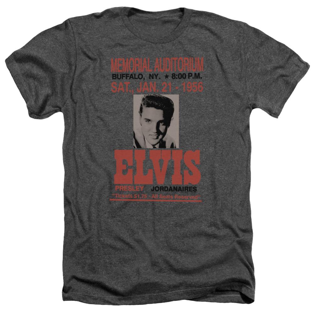 Elvis Presley Buffalo 1956 Men's 30/1 Heather 60 40 Poly Short-Sleeve T-Shirt