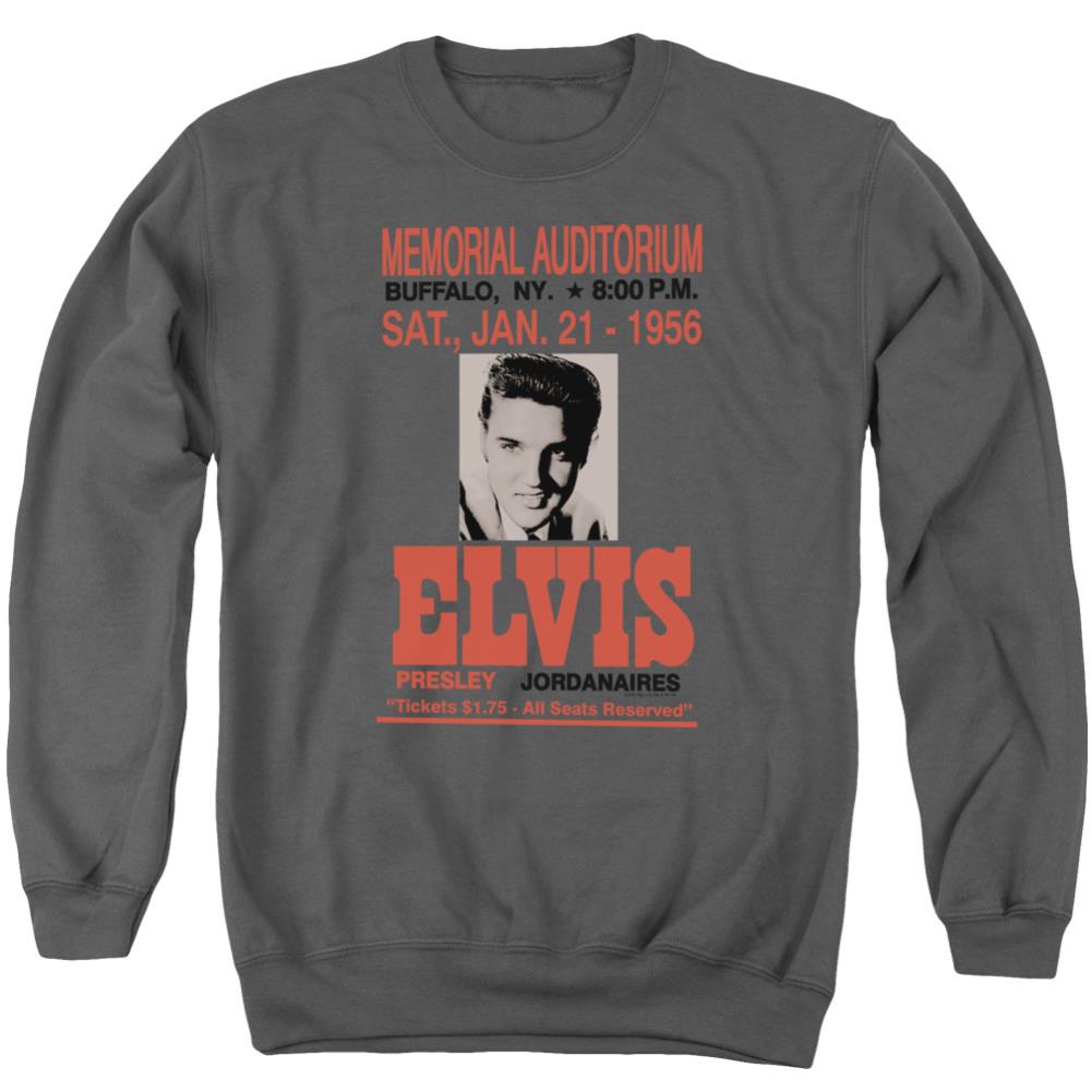 Elvis Presley Buffalo 1956 Men's Crewneck 50 50 Poly Long-Sleeve T-Shirt