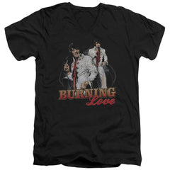 Elvis Presley Burning Love Men's 30/1 Cotton Slim V-Neck T-Shirt
