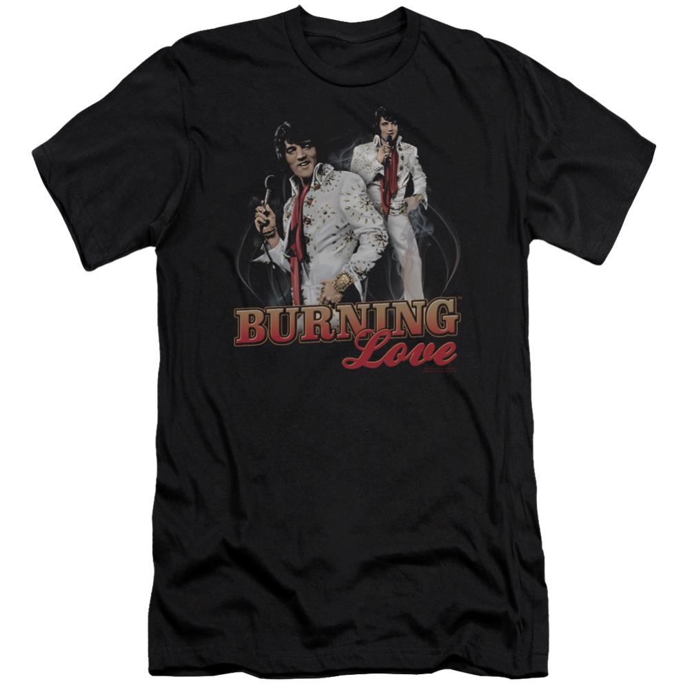 Elvis Presley Burning Love Men's Ultra-Soft 30/1 Cotton Slim Short-Sleeve T-Shirt