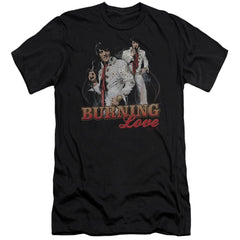 Elvis Presley Burning Love Men's Ultra-Soft 30/1 Cotton Slim Short-Sleeve T-Shirt