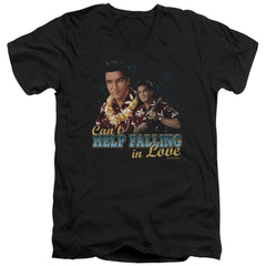 Elvis Presley Cant Help Falling Men's 30/1 Cotton Slim V-Neck T-Shirt