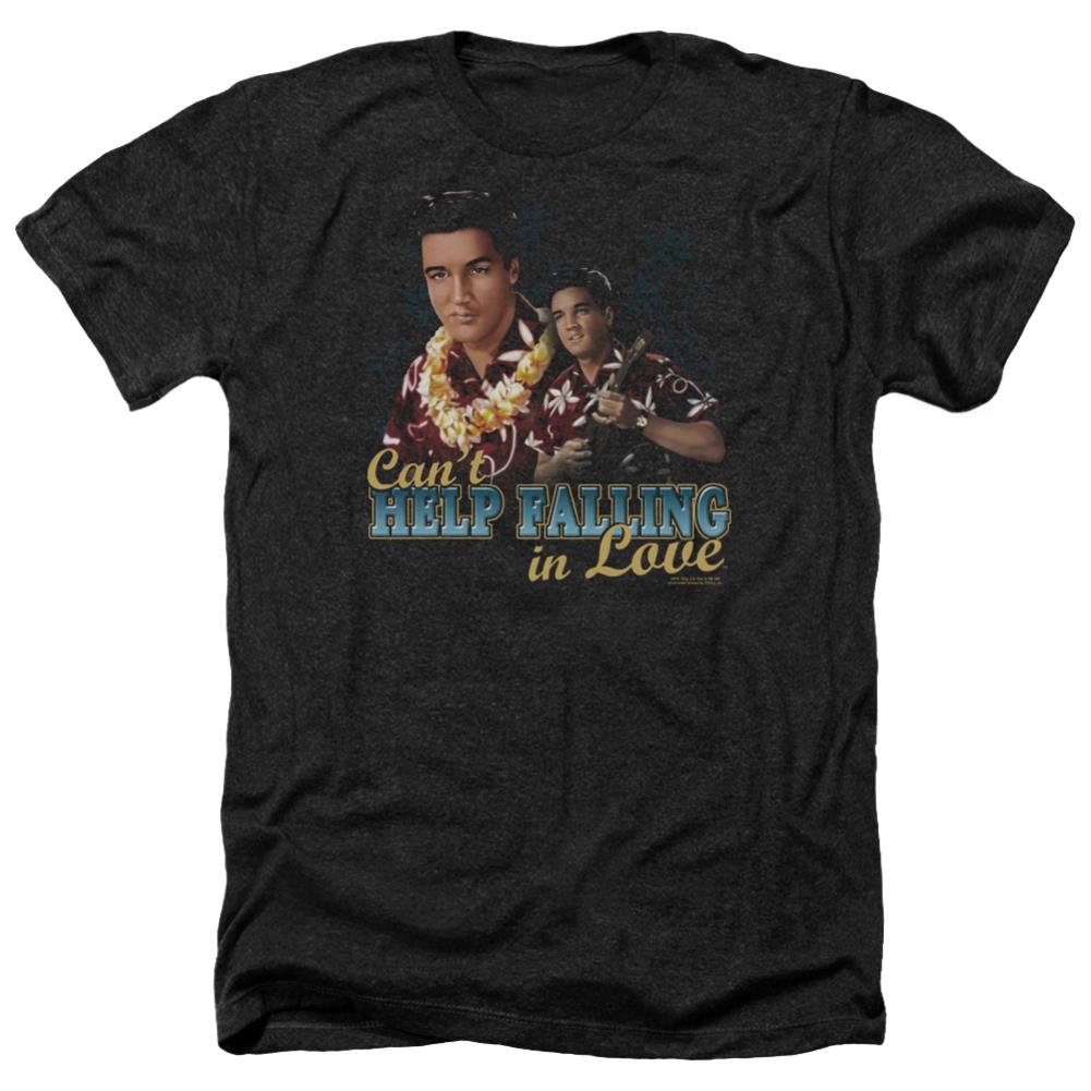Elvis Presley Cant Help Falling Men's 30/1 Heather 60 40 Poly Short-Sleeve T-Shirt