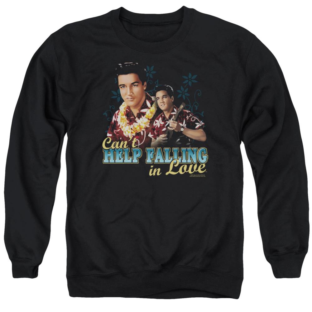 Elvis Presley Cant Help Falling Men's Crewneck 50 50 Poly Long-Sleeve T-Shirt