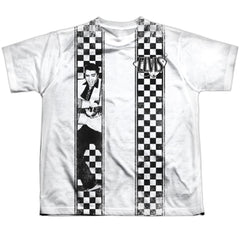 Elvis Presley Checkered Bowling Shirt Youth Regular Fit Poly Short-Sleeve T-Shirt