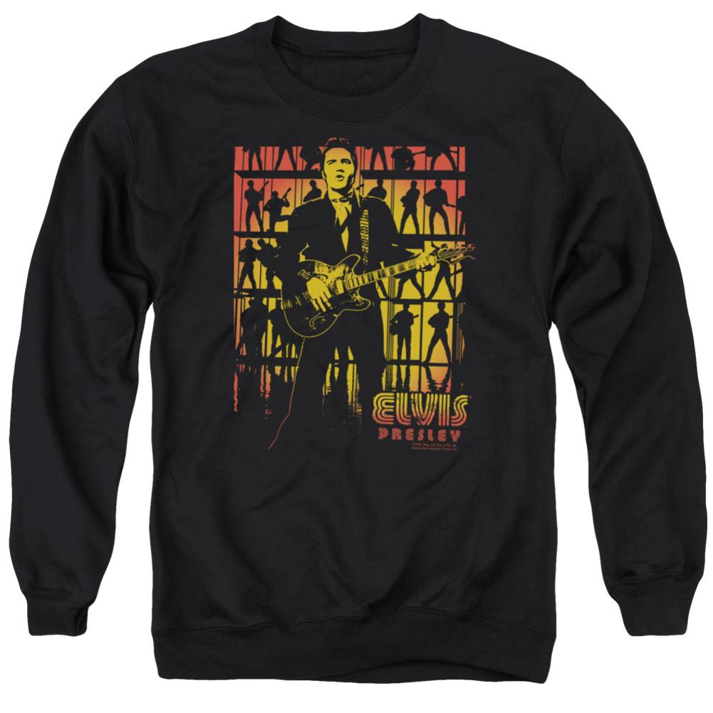 Elvis Presley Comeback Spotlight Men's Crewneck 50 50 Poly Long-Sleeve T-Shirt