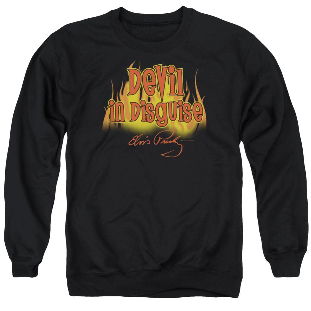 Elvis Presley Devil In Disguise Men's Crewneck 50 50 Poly Long-Sleeve T-Shirt