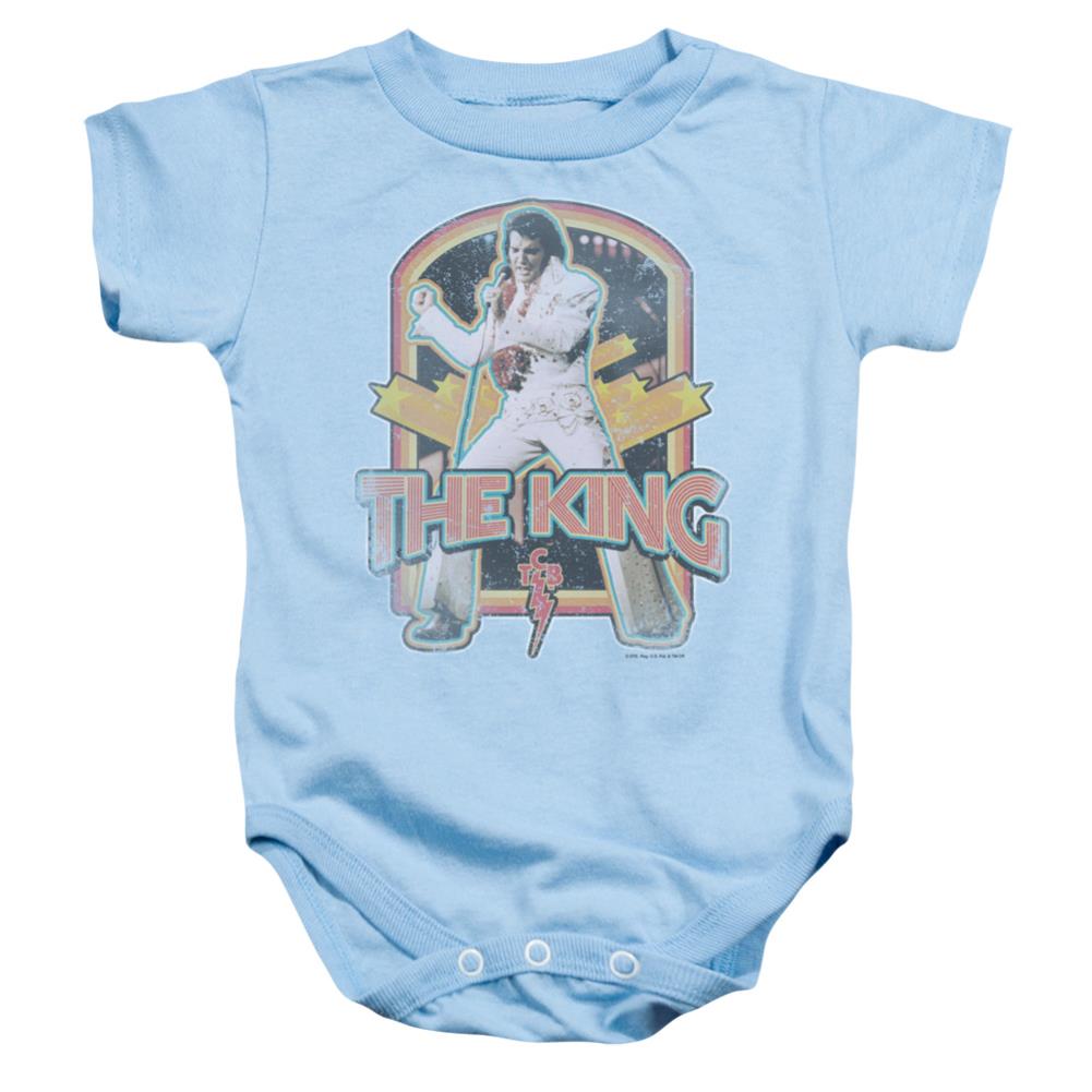 Elvis Presley Distressed King Infant's Cotton SS Snapsuit