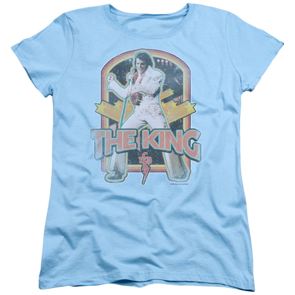 Elvis Presley Distressed King Women's 18/1 Cotton Short-Sleeve T-Shirt
