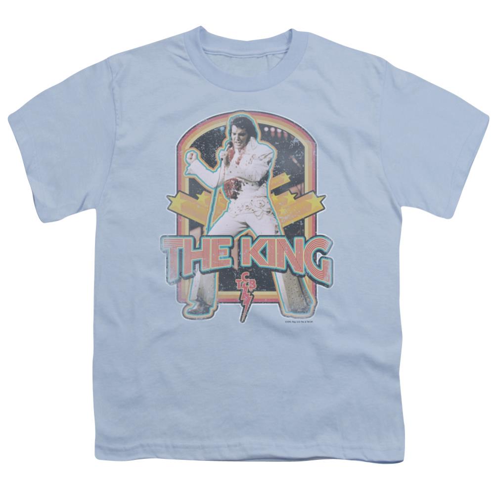 Elvis Presley Distressed King Youth 18/1 100% Cotton Short-Sleeve T-Shirt
