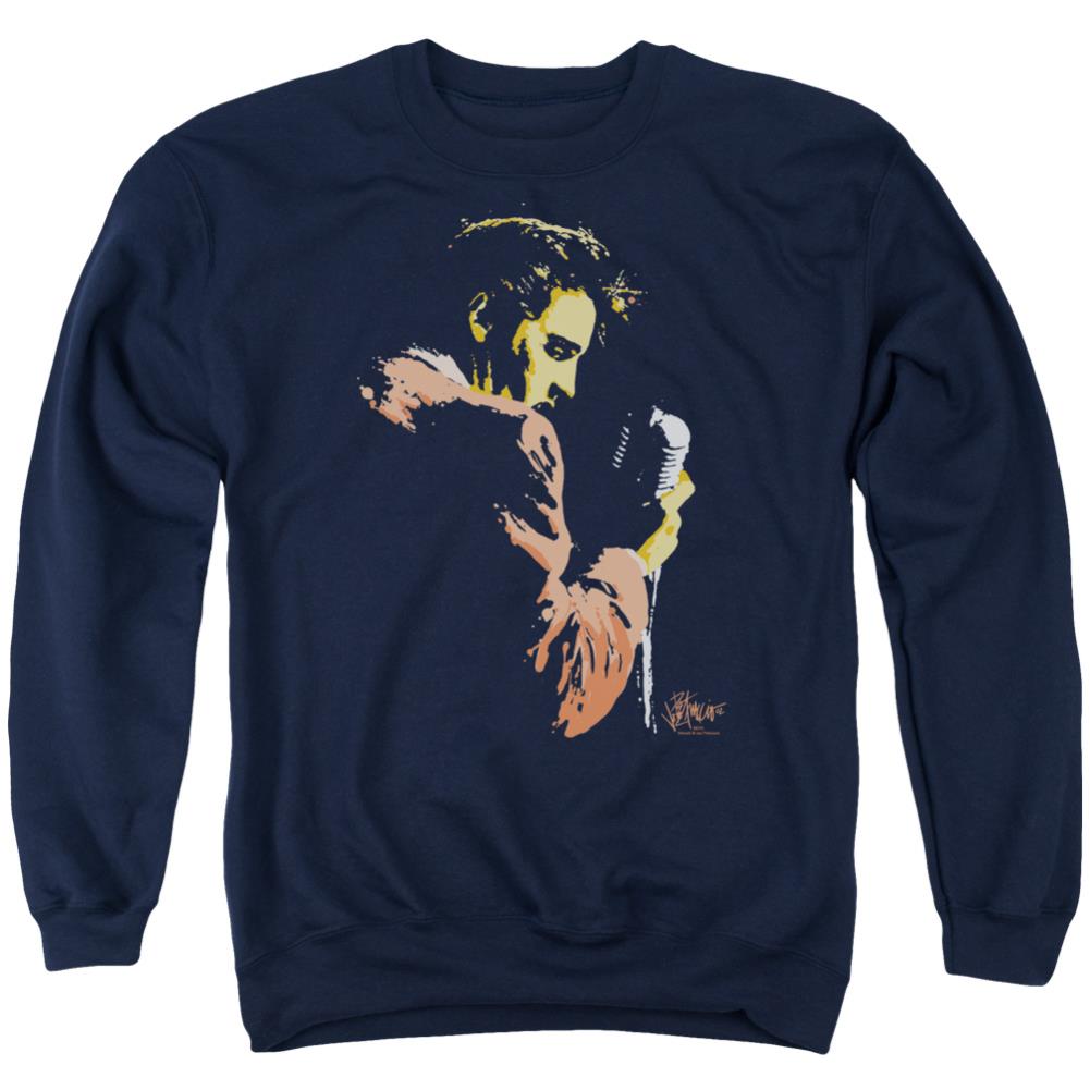Elvis Presley Early Elvis Men's Crewneck 50 50 Poly Long-Sleeve T-Shirt