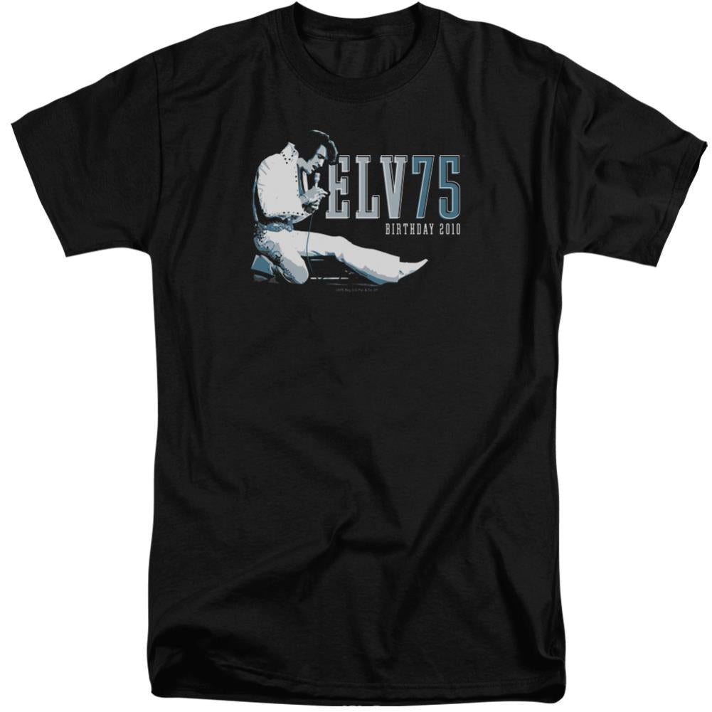 Elvis Presley Elv 75 Logo Men's 18/1 Tall Cotton Short-Sleeve T-Shirt