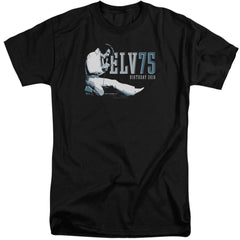 Elvis Presley Elv 75 Logo Men's 18/1 Tall Cotton Short-Sleeve T-Shirt