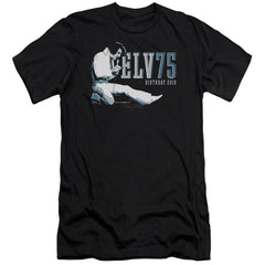 Elvis Presley Elv 75 Logo Men's Ultra-Soft 30/1 Cotton Slim Short-Sleeve T-Shirt