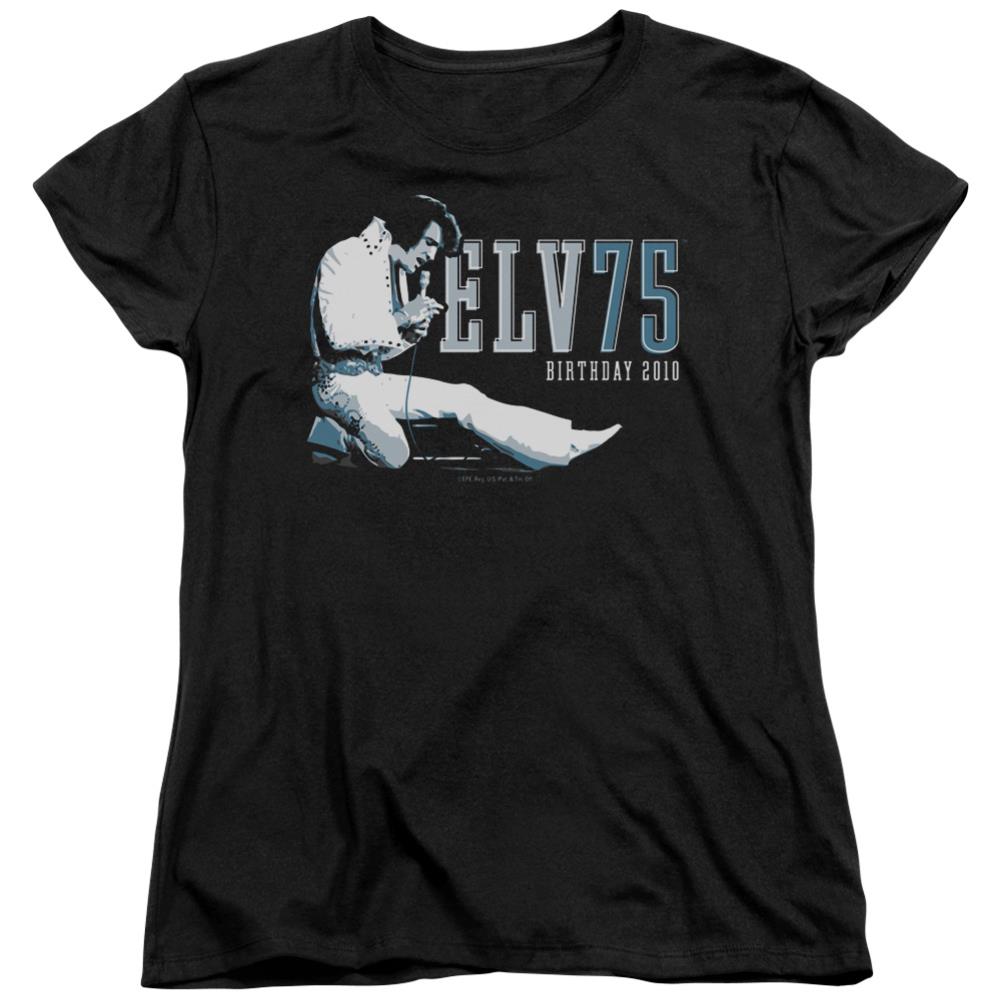Elvis Presley Elv 75 Logo Women's 18/1 Cotton Short-Sleeve T-Shirt