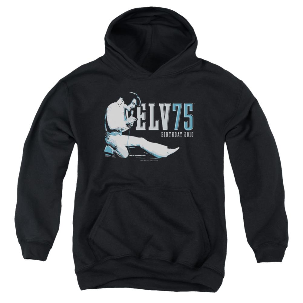 Elvis Presley Elv 75 Logo Youth Cotton Poly Pull-Over Hoodie
