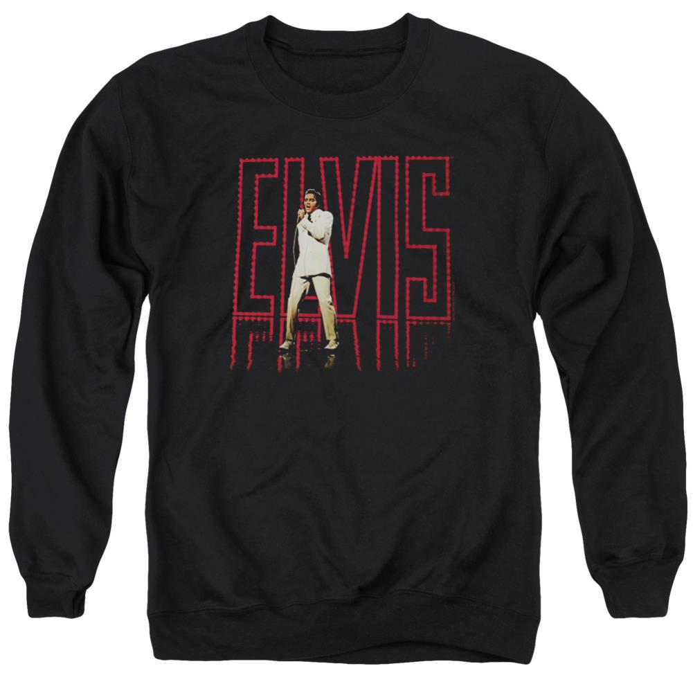 Elvis Presley Elvis 68 Album Men's Crewneck 50 50 Poly Long-Sleeve T-Shirt