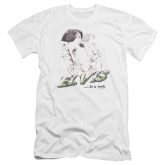 Elvis Presley Elvis Is A Verb Men's Ultra-Soft 30/1 Cotton Slim Short-Sleeve T-Shirt