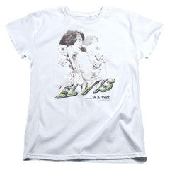 Elvis Presley Elvis Is A Verb Women's 18/1 Cotton Short-Sleeve T-Shirt
