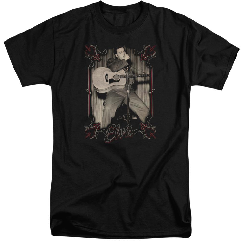 Elvis Presley Elvis Pinstripes Men's 18/1 Tall Cotton Short-Sleeve T-Shirt