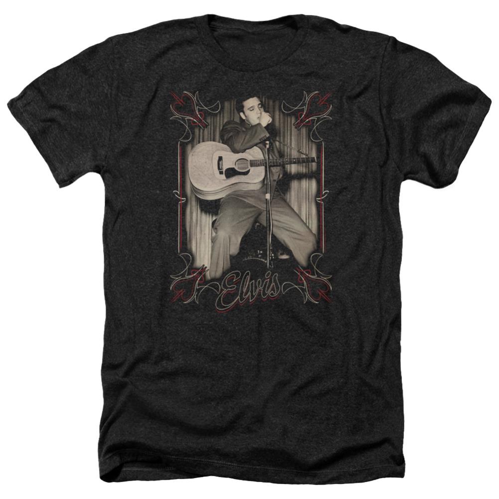 Elvis Presley Elvis Pinstripes Men's 30/1 Heather 60 40 Poly Short-Sleeve T-Shirt
