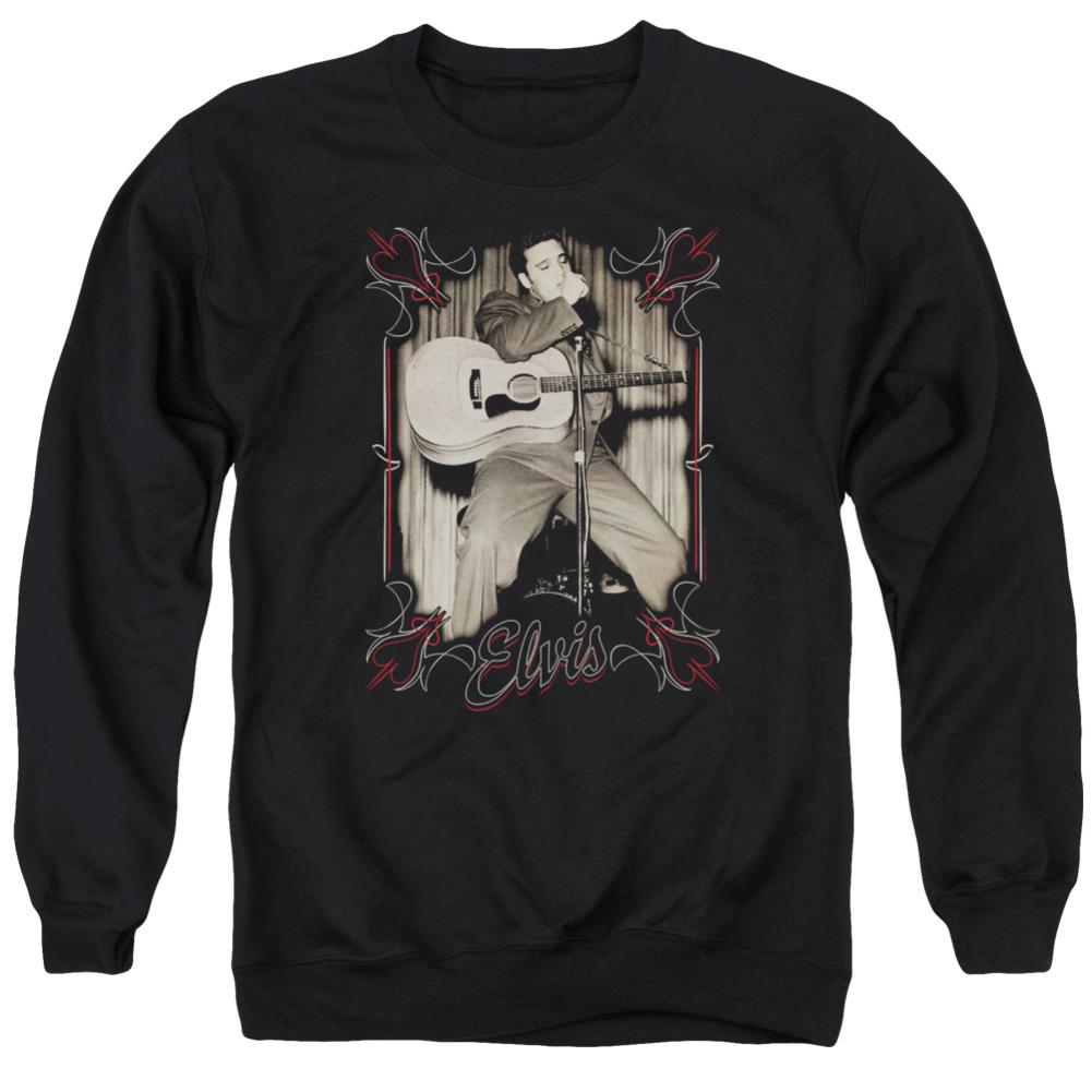 Elvis Presley Elvis Pinstripes Men's Crewneck 50 50 Poly Long-Sleeve T-Shirt