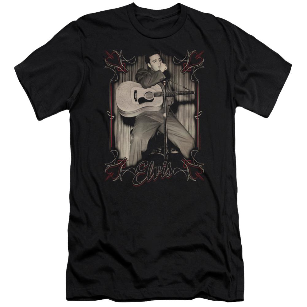 Elvis Presley Elvis Pinstripes Men's Ultra-Soft 30/1 Cotton Slim Short-Sleeve T-Shirt