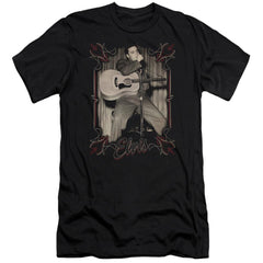 Elvis Presley Elvis Pinstripes Men's Ultra-Soft 30/1 Cotton Slim Short-Sleeve T-Shirt