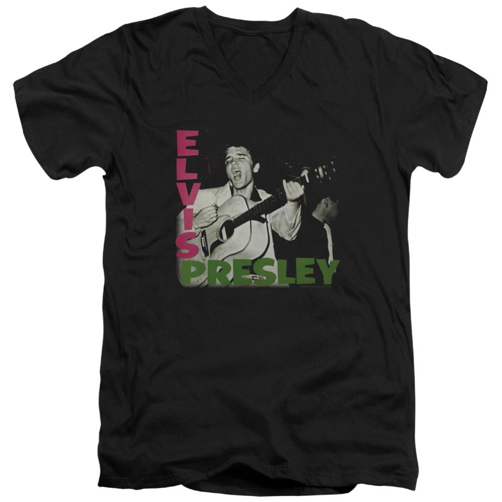 Elvis Presley Elvis Presley Album Men's 30/1 Cotton Slim V-Neck T-Shirt