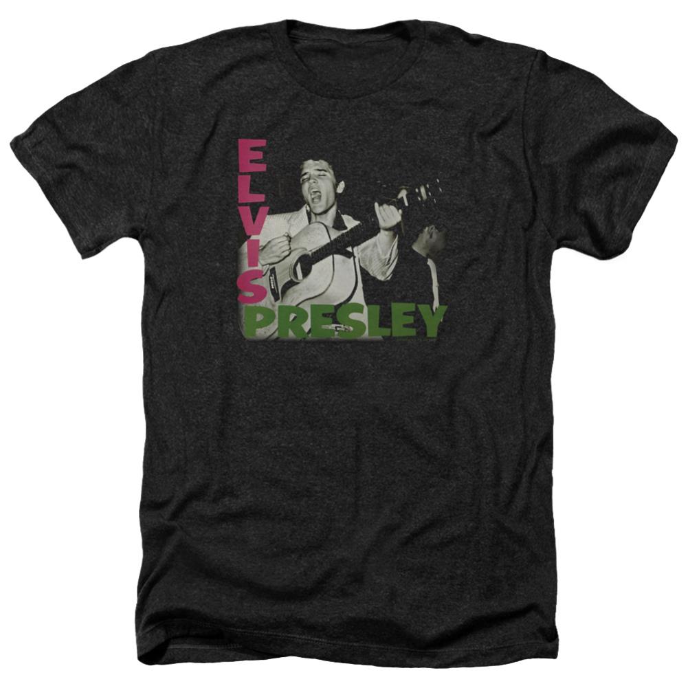 Elvis Presley Elvis Presley Album Men's 30/1 Heather 60 40 Poly Short-Sleeve T-Shirt