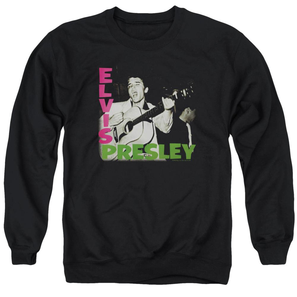 Elvis Presley Elvis Presley Album Men's Crewneck 50 50 Poly Long-Sleeve T-Shirt