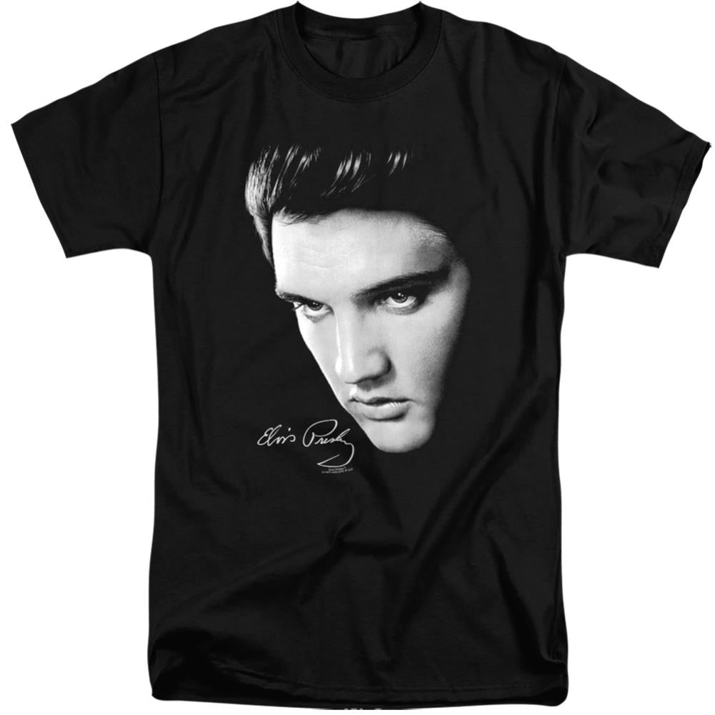 Elvis Presley Face Men's 18/1 Tall Cotton Short-Sleeve T-Shirt