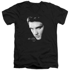 Elvis Presley Face Men's 30/1 Cotton Slim V-Neck T-Shirt