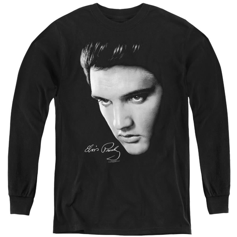Elvis Presley Face Youth Long-Sleeve T-Shirt