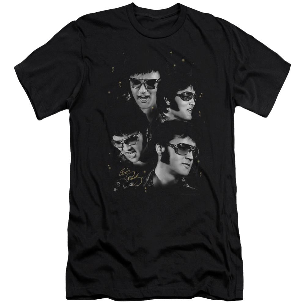 Elvis Presley Faces Men's Ultra-Soft 30/1 Cotton Slim Short-Sleeve T-Shirt