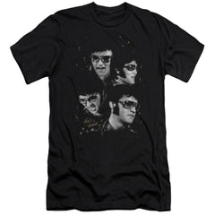 Elvis Presley Faces Men's Ultra-Soft 30/1 Cotton Slim Short-Sleeve T-Shirt