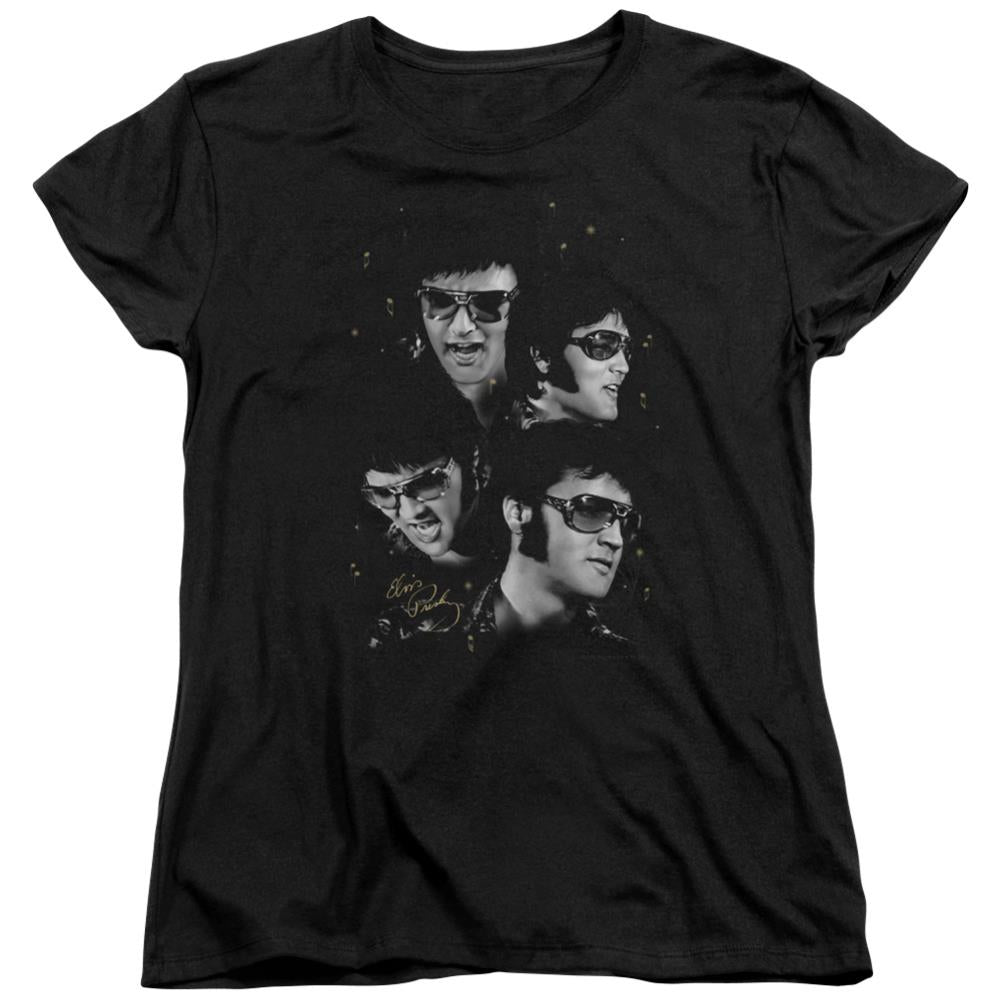 Elvis Presley Faces Women's 18/1 Cotton Short-Sleeve T-Shirt