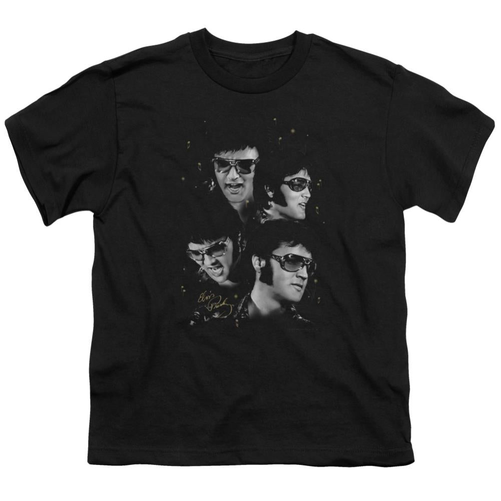 Elvis Presley Faces Youth 18/1 100% Cotton Short-Sleeve T-Shirt