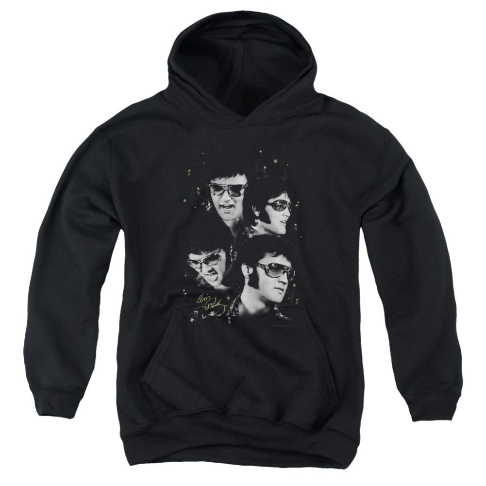 Elvis Presley Faces Youth Cotton Poly Pull-Over Hoodie