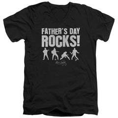 Elvis Presley Fathers Day Rocks Men's 30/1 Cotton Slim V-Neck T-Shirt
