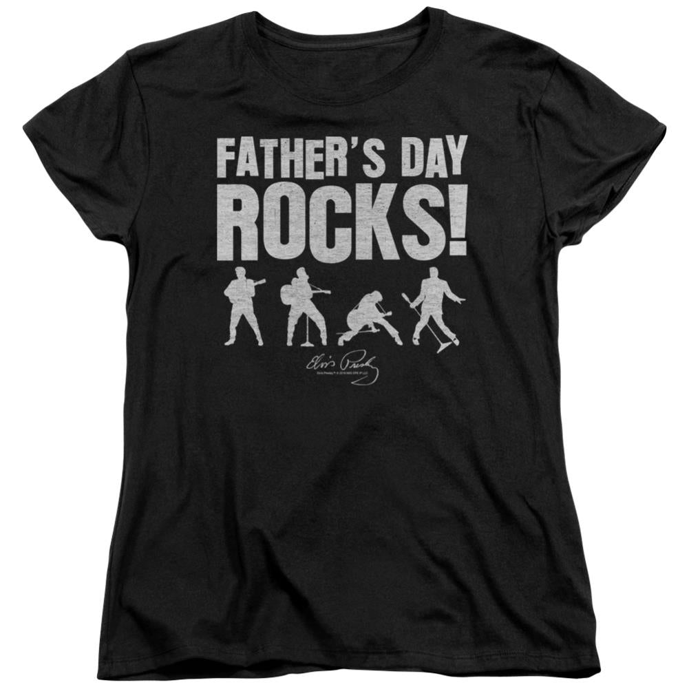 Elvis Presley Fathers Day Rocks Women's 18/1 Cotton Short-Sleeve T-Shirt