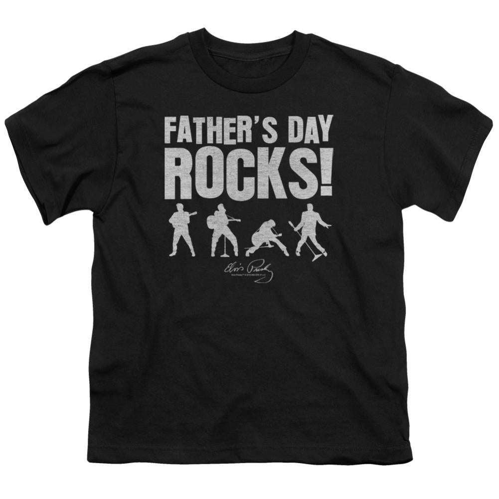 Elvis Presley Fathers Day Rocks Youth 18/1 100% Cotton Short-Sleeve T-Shirt