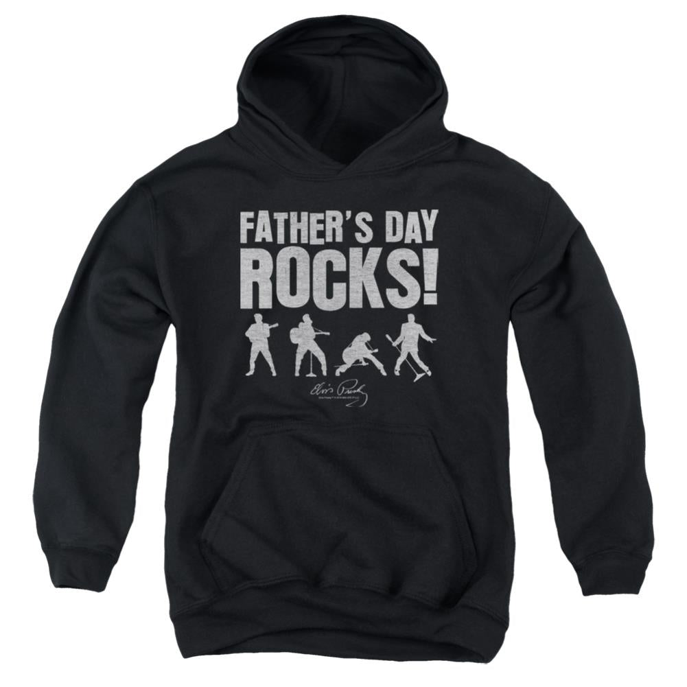 Elvis Presley Fathers Day Rocks Youth Cotton Poly Pull-Over Hoodie