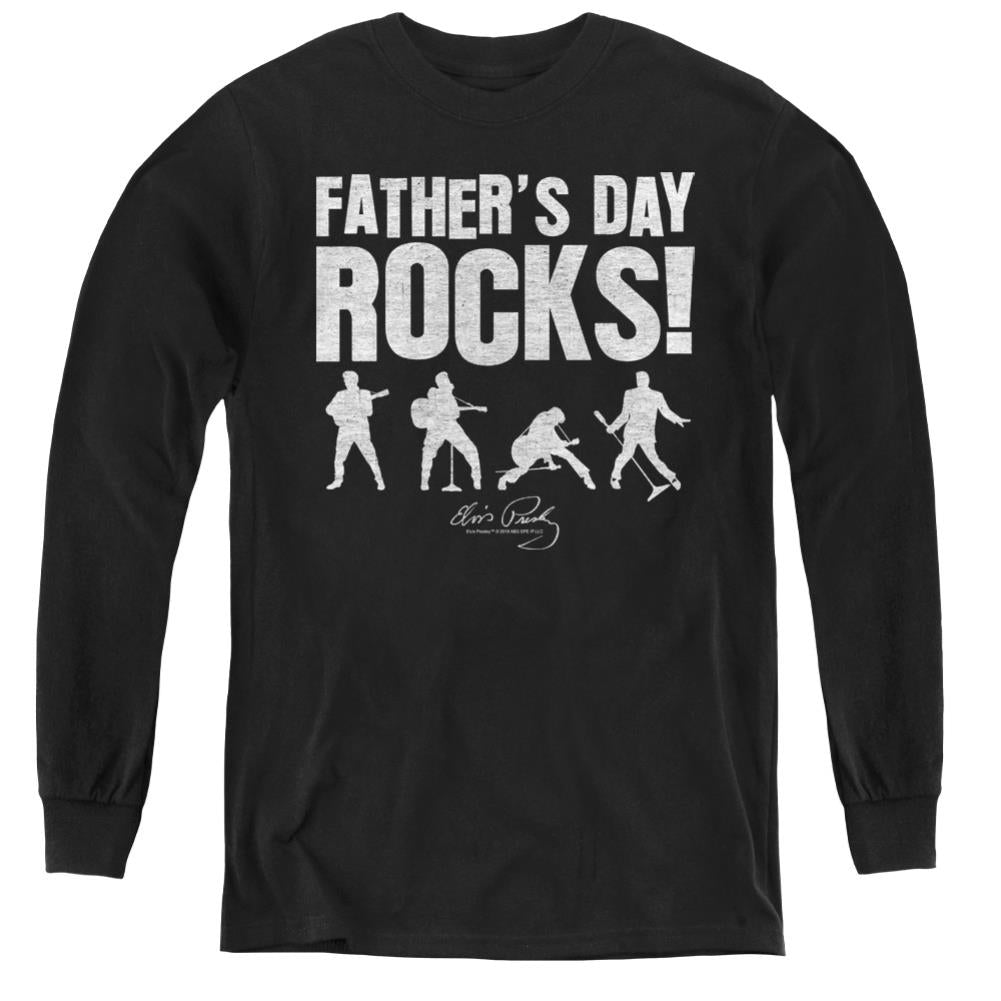 Elvis Presley Fathers Day Rocks Youth Long-Sleeve T-Shirt