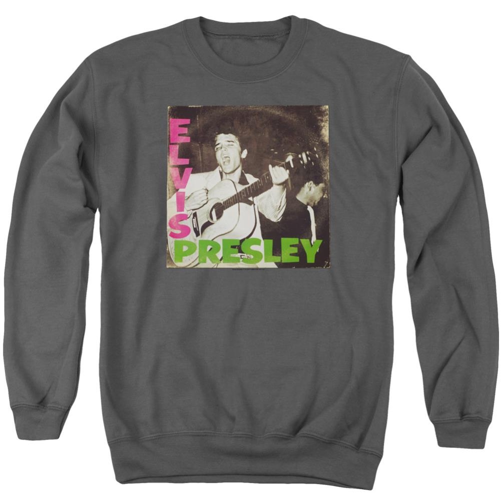 Elvis Presley First LP Men's Crewneck 50 50 Poly Long-Sleeve T-Shirt
